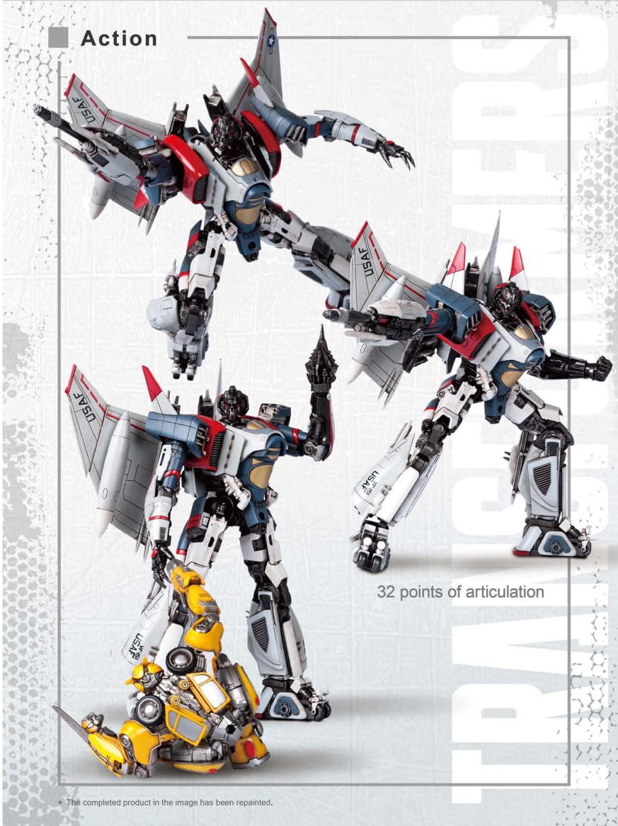 Transformers Blitzwing Figure Model Kit - Phantom Ii Fighter Easy To Assemble 3D Articulated Action Figure Pre Painted Collectib
