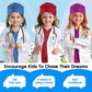 Cotatero Doctor Scrubs Costume For Kids With Stethoscope Lab Coat Career Day Costume Halloween Dress Up For Boys Girls 3-12 (Purple, Xxxl-160/10-12Y)
