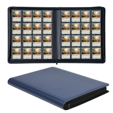 Hestech 16 Pocket Card Binder,Premium Trading Card Binder For 1000+ Cards,Side Loading Card Binder With Zipper, Ringless Trading