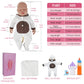 Vollence 18 Inch Eye Closed Full Body Doll Girl,Not Vinyl Dolls,Sleeping Lifelike, Bald,Soft Realistic Solid Platinum Silicone Baby Doll