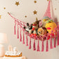 Stuffed Animal Storage Hammock Corner With Led Light - Toy Hanging Organizer Plushie Net - Pink Room Decor For Teen Girls - Cute
