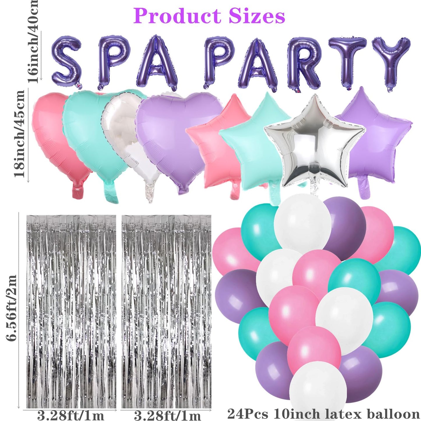 42 Pcs Spa Party Decorations Balloons Spa Theme Birthday Party Supplies Lipstick Cosmetics Balloons For Girls Spa Day Makeup Par
