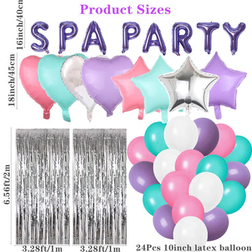 42 Pcs Spa Party Decorations Balloons Spa Theme Birthday Party Supplies Lipstick Cosmetics Balloons For Girls Spa Day Makeup Par