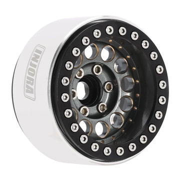 INJORA 1.9'' Beadlock Wheel Rim - 153g Super Heavy Brass & Aluminum Deep Dish Wheel for 1/10 RC Crawler SCX10 TRX4 VS4-10 Gen8 (
