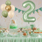 FunHot 40 Inch Sage Green Number 2 Balloon - Olive Green Foil for 2nd Birthday, Jungle Party Decorations, Rubber Material
