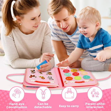 Majavi Busy Board Montessori Toys For 1 2 3 4 Year Old, Busy Book Sensory Toy For Toddlers Learning Fine Motor Skills, Education