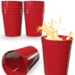 Partyprints 100 Pack 16 Oz Red Reusable Blank Plastic Cups, Stadium Cups Bulk - Bpa Free Dishwasher Safe Party Cups, Colored Cup