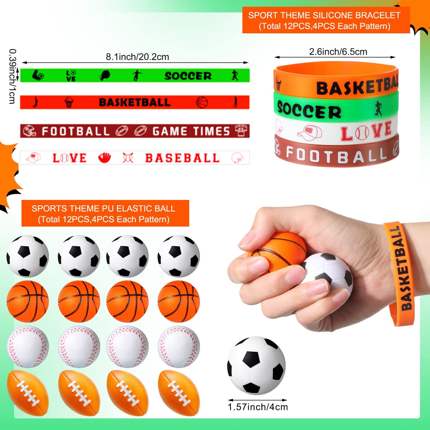 Weysat 184 Pcs Sport Party Favors, Sport Party Goodie Bag Fillers Cup Straw Sports Stress Ball Keychain Sticker Wristband Whistl