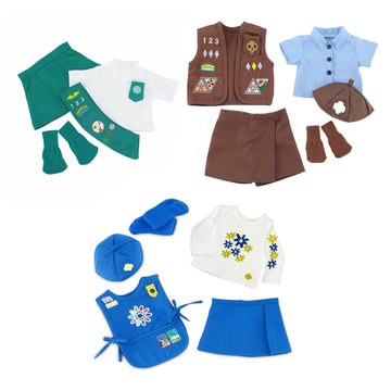 Emily Rose Doll Clothes Value Pack (3) 18-Inch Doll Girl Scout Uniforms, Including Daisy, Brownie And Junior Costume Outfits | O