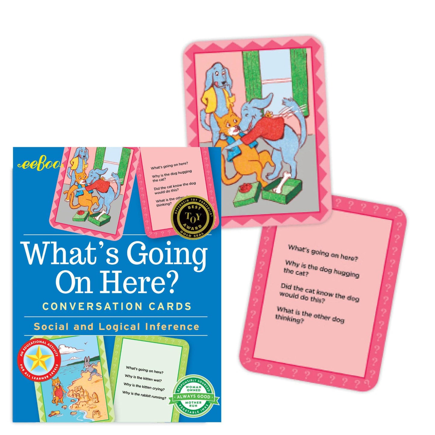 Eeboo: What'S Going On Here? Conversation Flashcards, Develops Empathy Through Friendly Illustrations Of Social Situations, Develop Social And Emotional Intelligence, For Ages 3 And Up