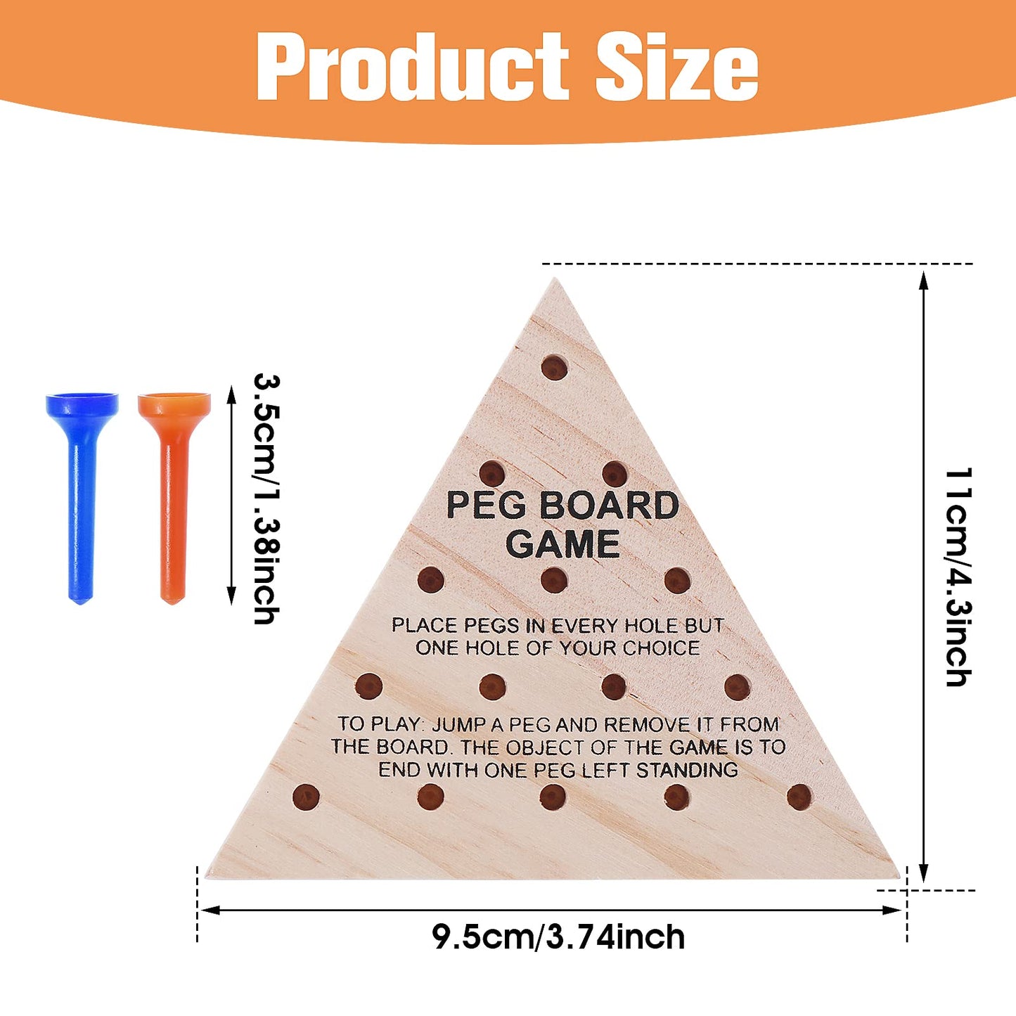 Thinp 2 Packs Wooden Triangle Peg Games  Tabletop Family Board Game  Strategy Toy  Travel Games  Family Fun Puzzle for mature-themeds Teens