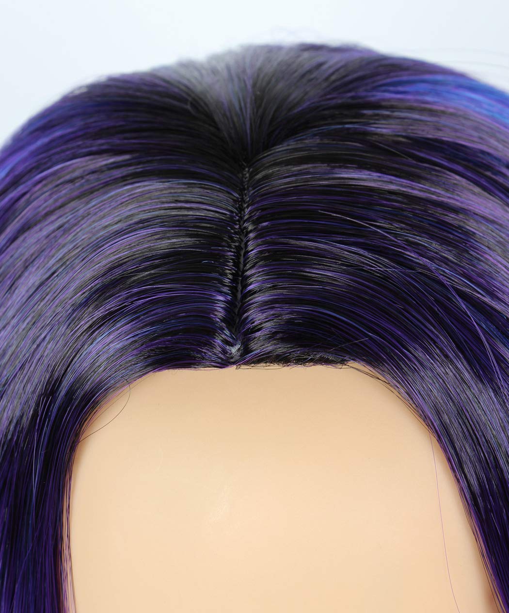 Linfairy Kids Child Purple Dye Wig Halloween Costume Cosplay Wave Wig