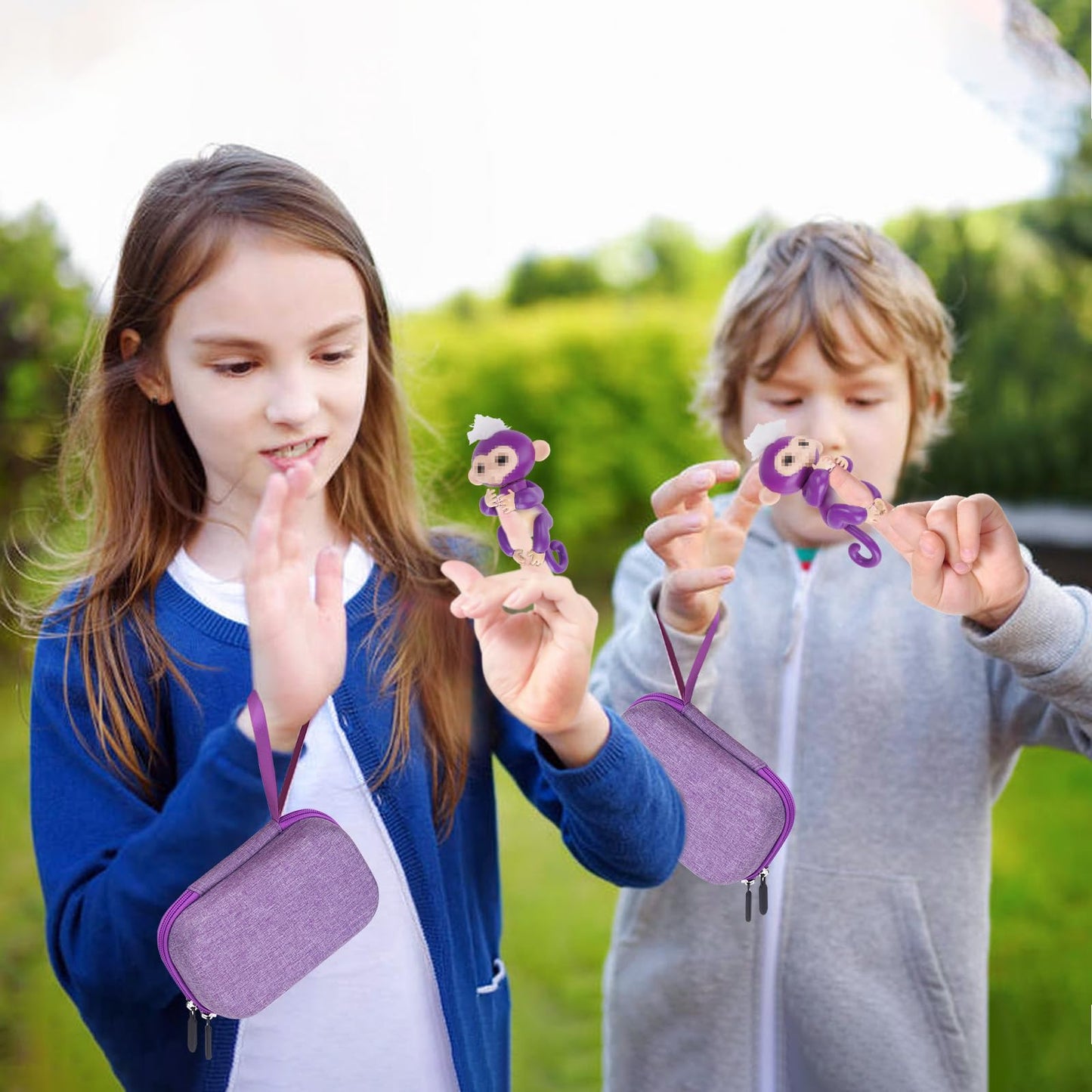 Mgznmty Carrying Case Compatible With Fingerlings Monkey Toy - 2023 New Interactive Toys For Kids (Purple) (Only Case)
