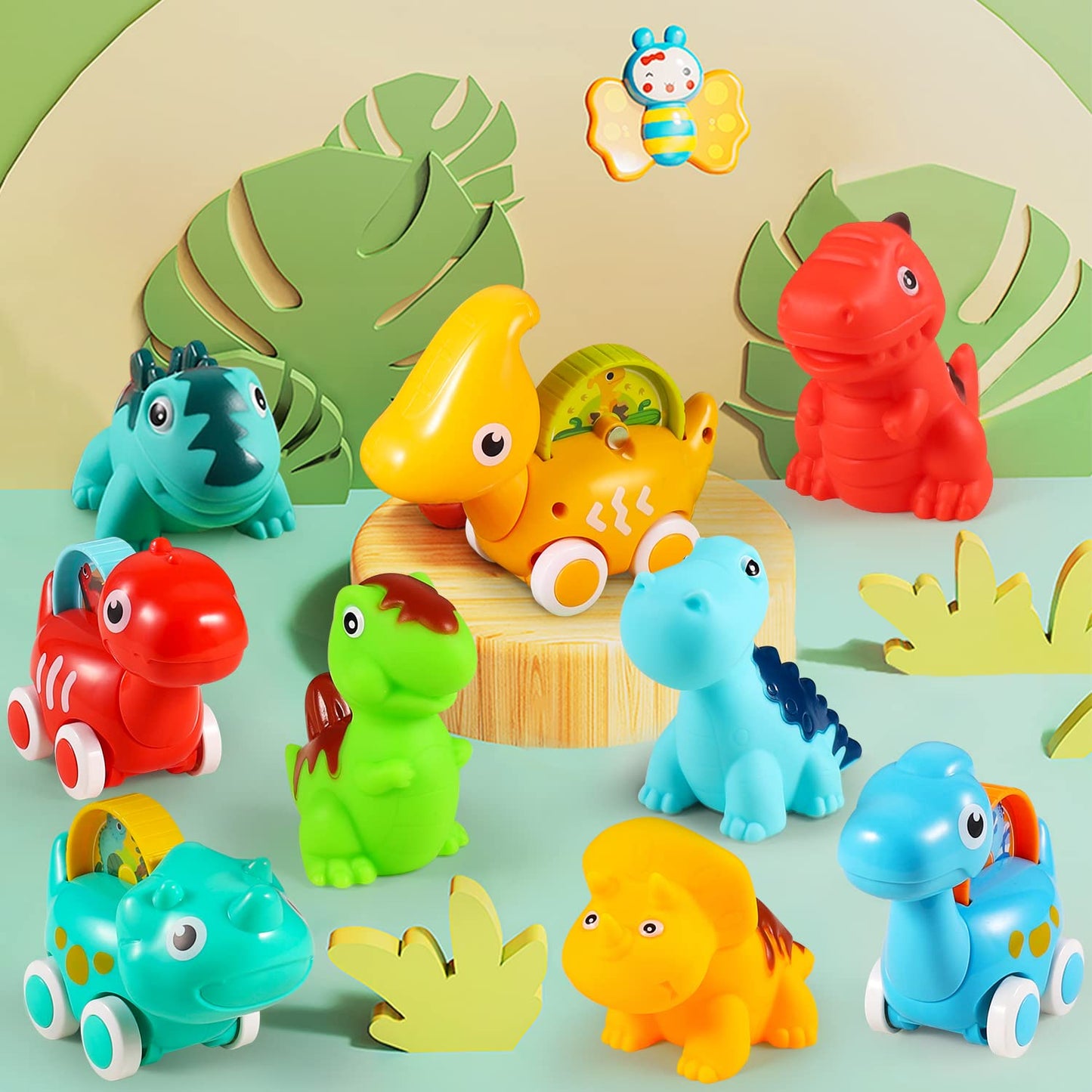 ALASOU Dinosaur Toys Set with Playmat & Storage Bag, 9 PCS Plastic, Multicolour, Small – Ideal 1st Birthday Gift for Boys Age 1-2
