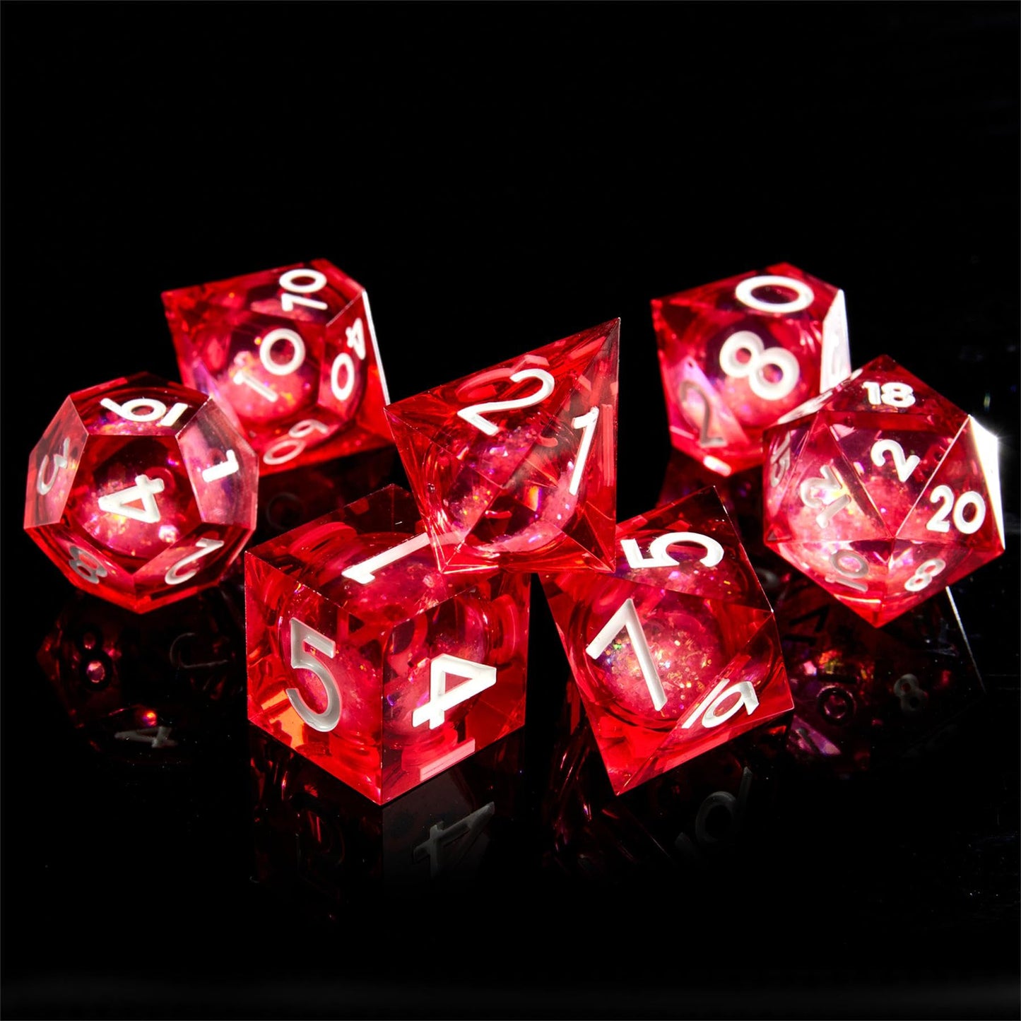 Liquid Core Dice SetDungeons and Dragons D&D, Polyhedron DND Resin dice Set, Used for Role-Playing dice Magic Pathfinder Game DN