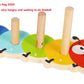 Toys of Wood Oxford Wooden Stacking Rings - Caterpillar Counting Game, 15 Pieces, Small, Color Sorting Puzzle for 1 Year Olds