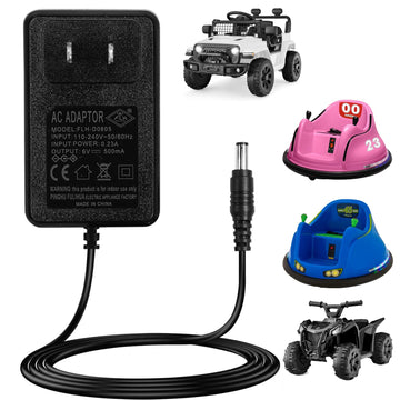 6V Charger for Ride On Toys, Bumper Cars & Electric Vehicles - Compatible with Flybar,Kidzone,Unicorn,Best Choice Products SUV,H