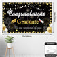 Graduation Backdrop 2024 Congrats Grad Banner Black Gold Graduation Banner.Class of 2024 Graduation Decorations Photography Back