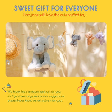 5 Pieces Elephant Stuffed Animals For Girls,1 Mommy Elephant With 4 Babies,Plush Elephant Stuffed Toy Gifts For Kids 3 4 5 6 7 8