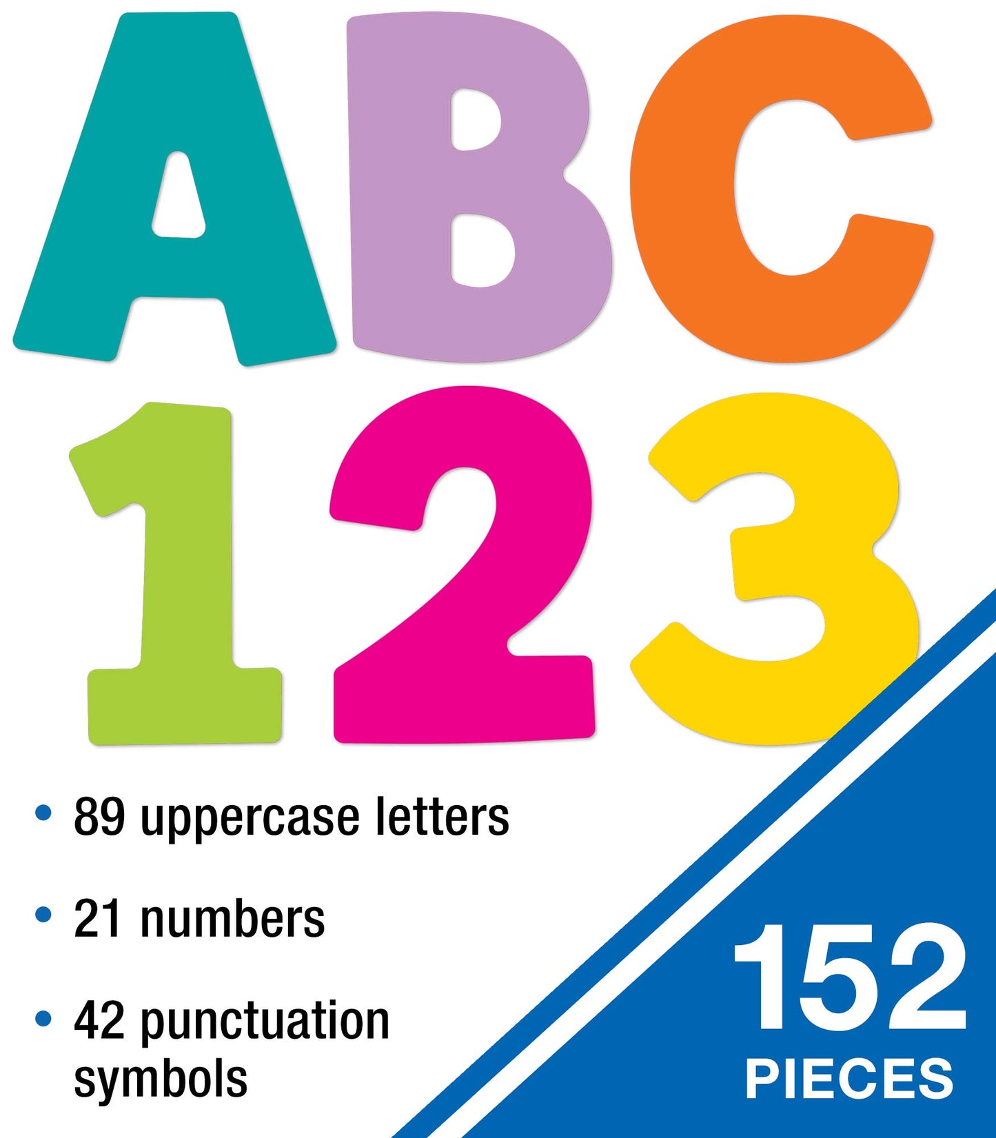 Carson Dellosa 152-Piece 3 Colorful Bulletin Board Letters for Classroom, Alphabet Letters, Numbers, Punctuation & Symbols, Cuto