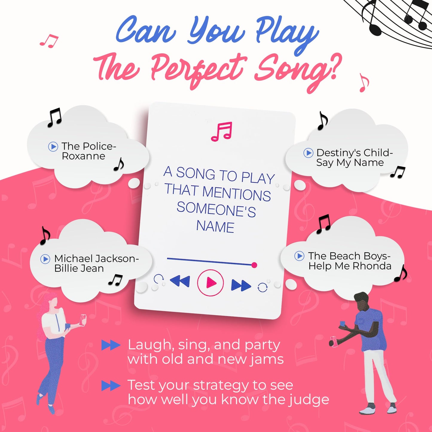 Game That Song Music Card Game for Adults & Teens - Fun Party Game, Black, Model GTS-01, Great Gift for Music Lovers