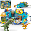 HOGOKIDS 2-in-1 Dinosaur Research Institute Building Set with Light - 837PCS Dino World Building Blocks Toys with 2 Dinosaur Fig