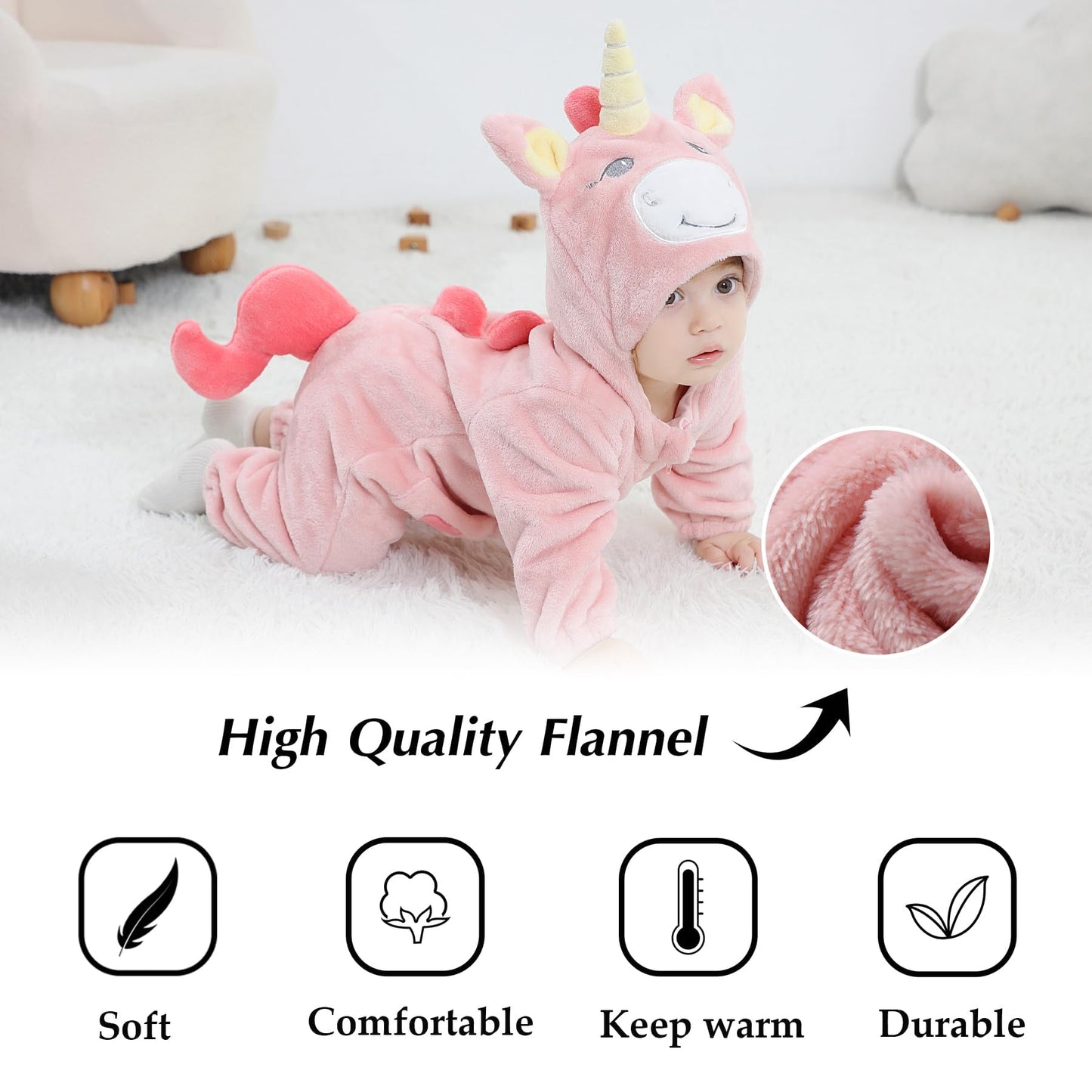 Tonwhar Kid'S And Toddler'S Costume Baby Animal Outfit Baby Boys' Girls' One-Piece Rompers Jumpsuit(4-5T,Unicorn)