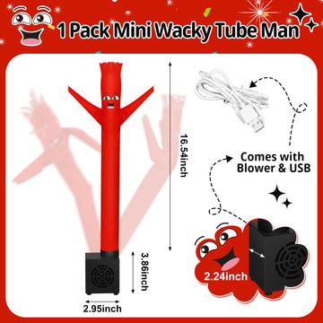 Poen Easter Mini Inflatable Tube Man Gag Funny Gift For Kids Wacky Waving Inflatable Tube Guy With Blower Joke Toy Desktop Quirky White Elephant Gift For Table Birthday Party Decor(Funny)