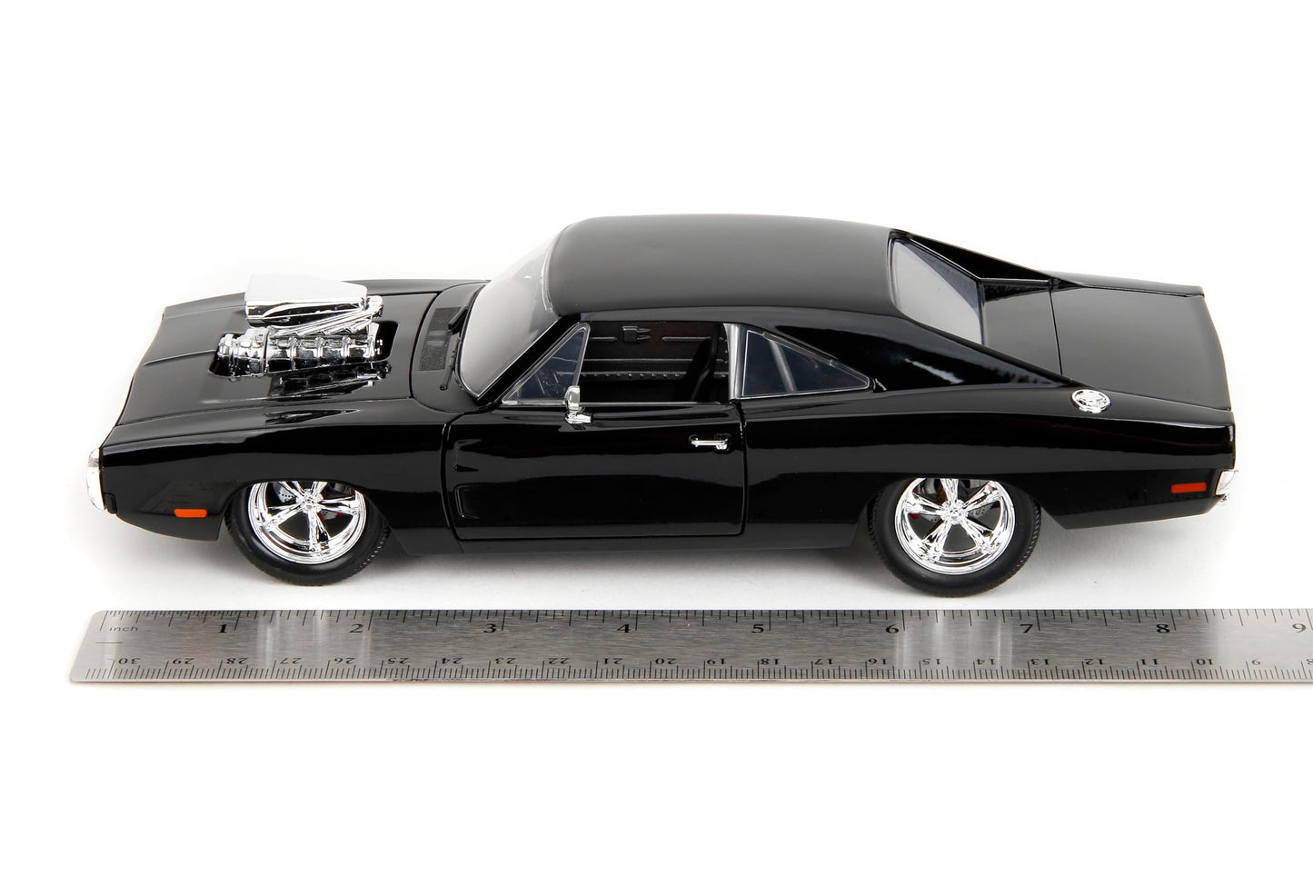 Jada Toys 1970 Dodge Charger Die-Cast Car 1:24 Scale Black Collectible Model for Ages 8+