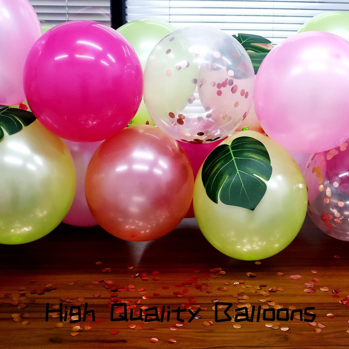 Hawaiian Party Decorations, 68Pcs Tropical Luau Party Decorations Balloons With Palm Leaves For Summer Aloha Moana Tiki Birthday Baby Shower Party Decorations