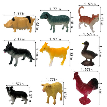 Ppxmeeudc 24 Mini Farm Animal Figurines, Realistic Figures, Educational Toys For Toddlers, Cake Toppers, Scene Decorations