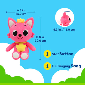 Pinkfong Singing Plush Toy, 11' Stuffed Animal Toys, Interactive Musical Baby Toys For Toddlers, Gifts For Boys & Girls