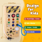 Hoarosall Montessori Wooden Busy Board - Sensory Light Switch Toy for 1+ Year Olds, Medium, Brown, Model CGS-BUSYBOARD-01