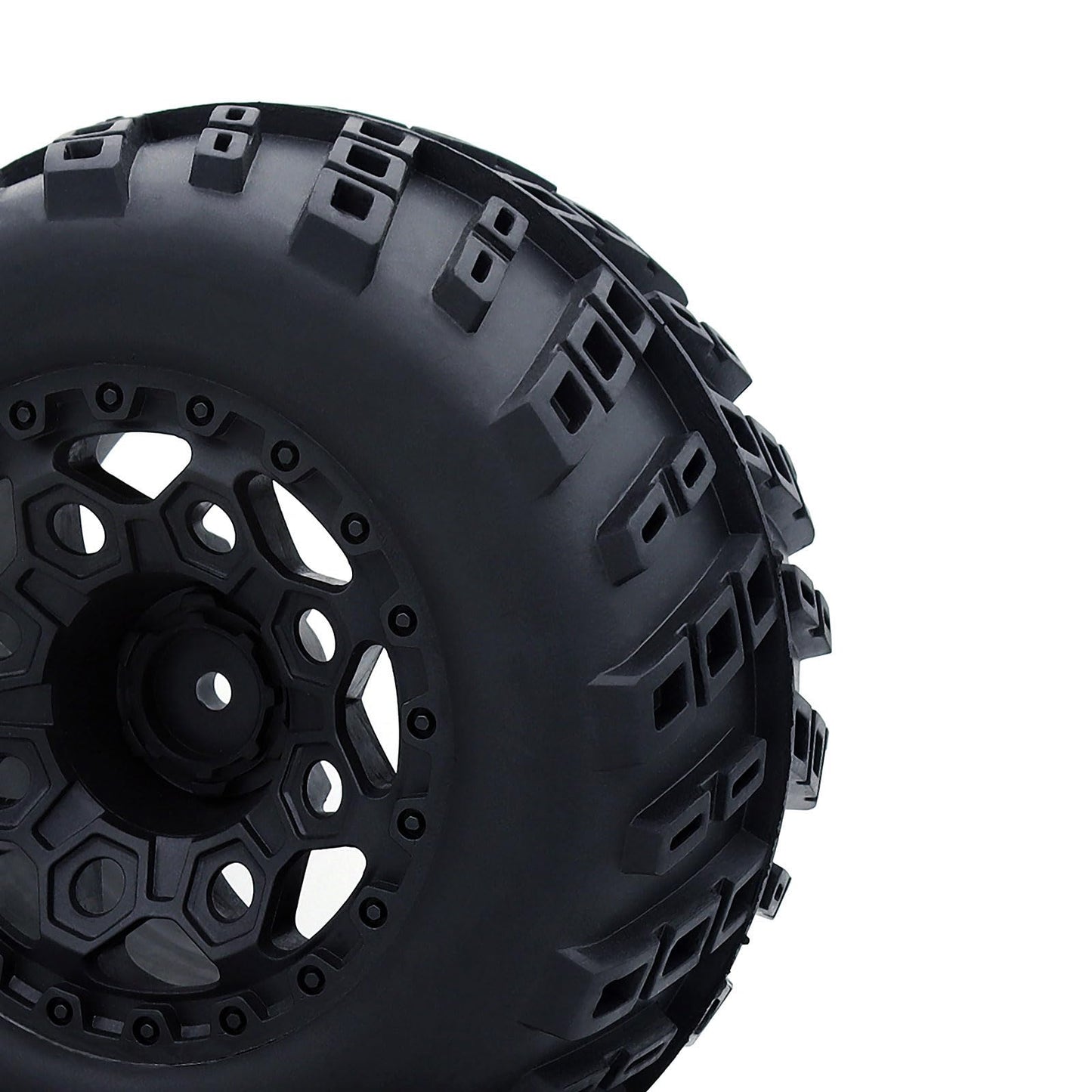 Surpass Hobby 1/10 Monster Truck Tires & Rims, 12mm Hex, Rubber, 2 Pack, Renzi Color