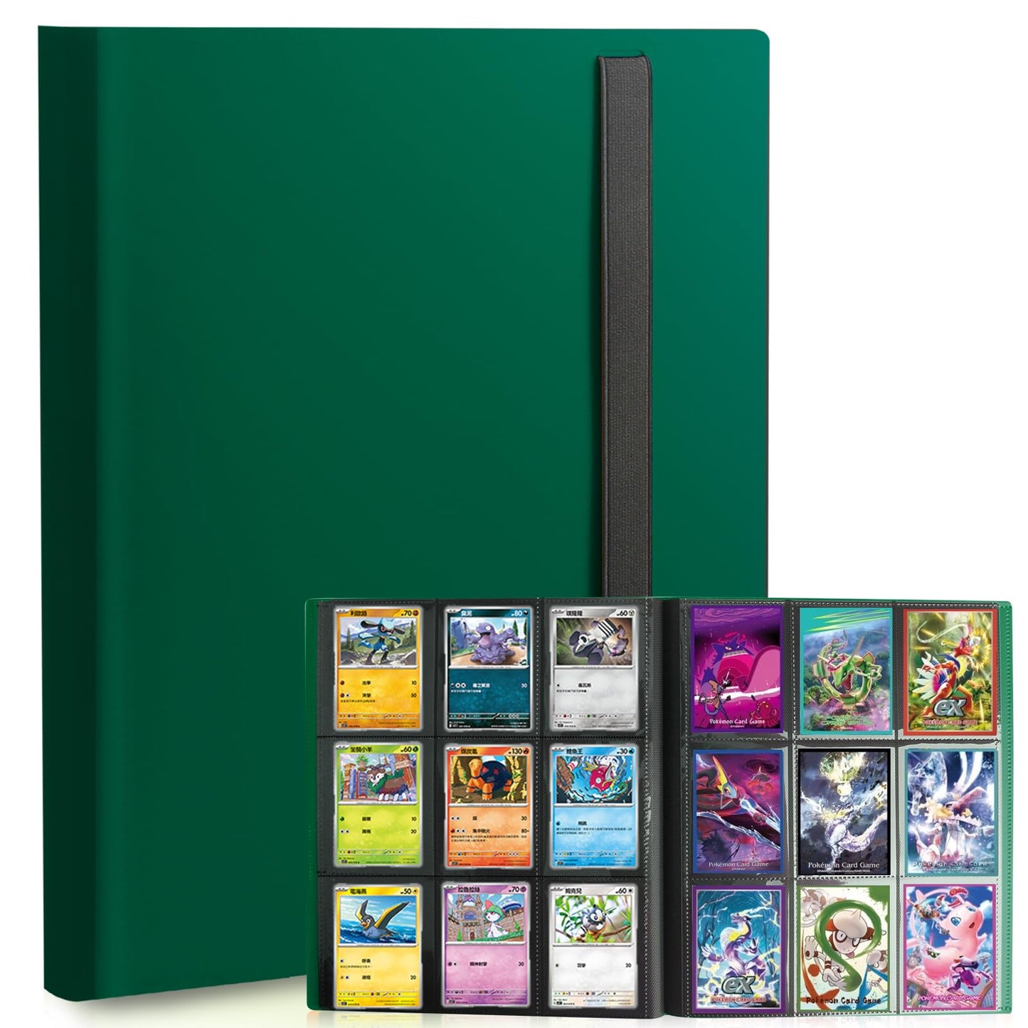 Card Binder  9 Pocket Trading Card Album Folder 20 Pages  360 Card Capacity Sports Card Binder  enhanced Card Binders Compatible with MTG  TCG  Baseball Cards (Green)