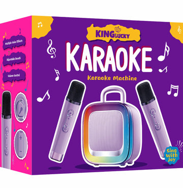 Kinglucky Kid-Friendly Design Karaoke Machine For Kids With 2 Microphones (2025 Upgrade) Gifts For Girls Most Popular 3-12 Year