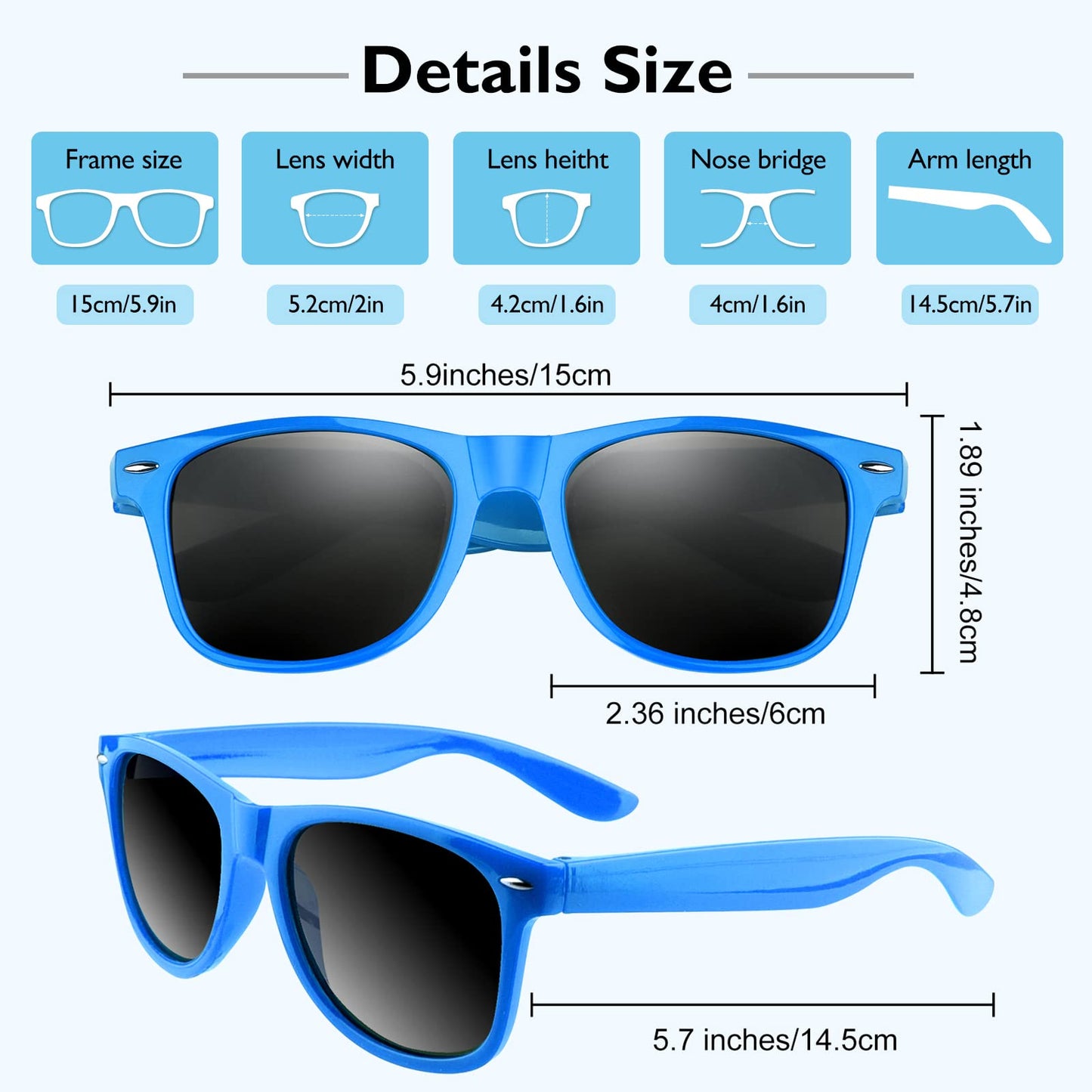 Bouiexye 20 Pack Neon Sunglasses Party Favors for Birthday Party Summer Beach Pool Party Supplies