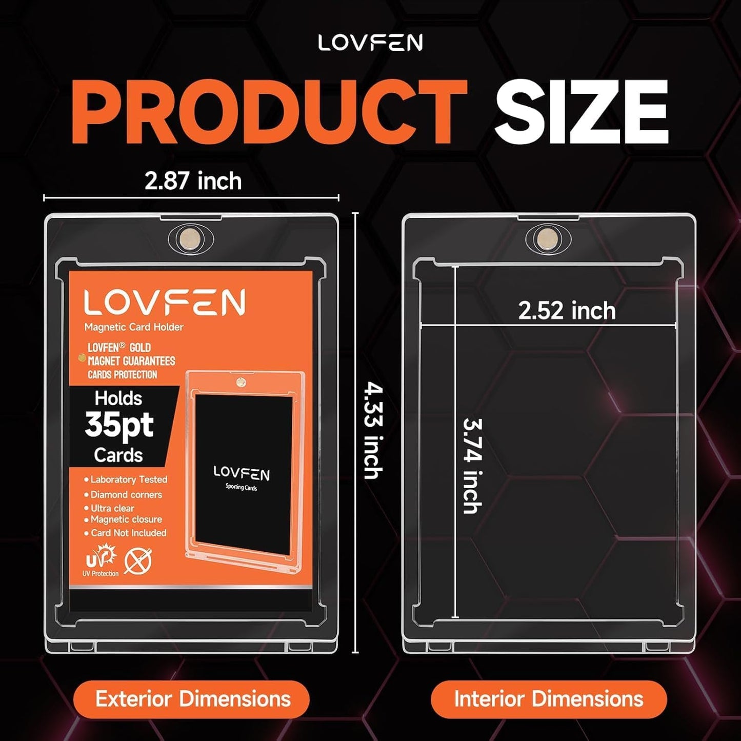 LOVFEN Magnetic Card Holder 10 Packs  35pt Card Holder Touch for Trading Cards  U-V Protection Magnetic Card Case for Baseball Game Sports Cards  Card Protectors Hard Plastic