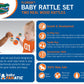 Babyfanatic Wood Rattle 2 Pack - Ncaa Florida Gators - Officially Licensed Baby Toy Set