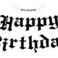 Ushinemi Pre-Strung Goth Birthday Decorations, No Diy Gothic Happy Birthday Banner Glitter Funeral Birthday Party Supplies
