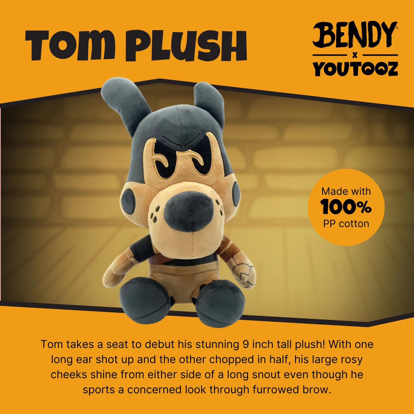 Youtooz Tom Plush 9 Inch, Collectible Soft Allison Plushie From Bendy and The Dark Revival, By Youtooz Plush Collection