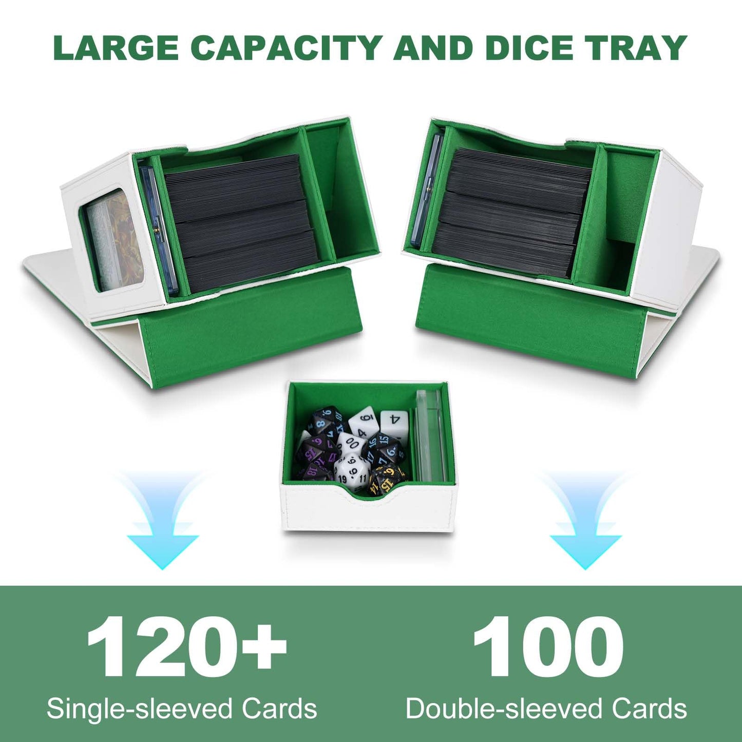 Afiing Card Storage Box For Trading Cards,120+ Mtg Deck Box, Storage Box With Tray Box, Fits For Magic Game Cards