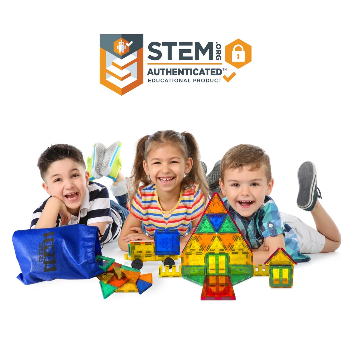 Tytan Tiles 80-Piece Magnetic Tiles Building Set, Ergonomic Design, Kids Stem Toy, Race Cars, Architectural Building, Creative P