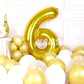 Aule 40 Inch Big Gold 6 Balloon Number Large Foil Helium Number Balloons 0-9 Jumbo Giant Happy 6Th Birthday Party Decorations Fo