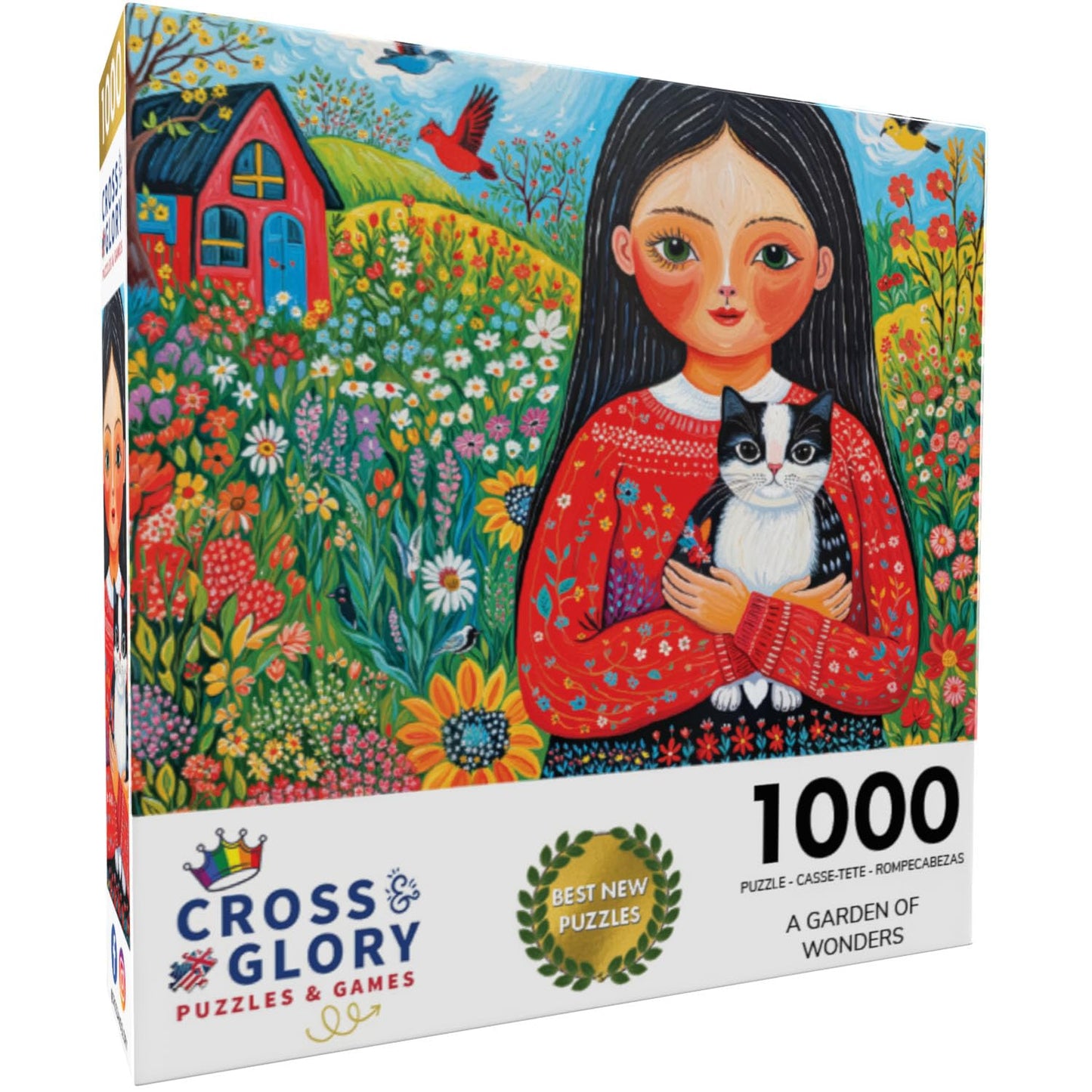 Cross & Glory 1000 Piece Jigsaw Puzzle - A Garden of Wonders, Eco-Friendly Cardboard, 20" x 27" - Challenging Adult Puzzle