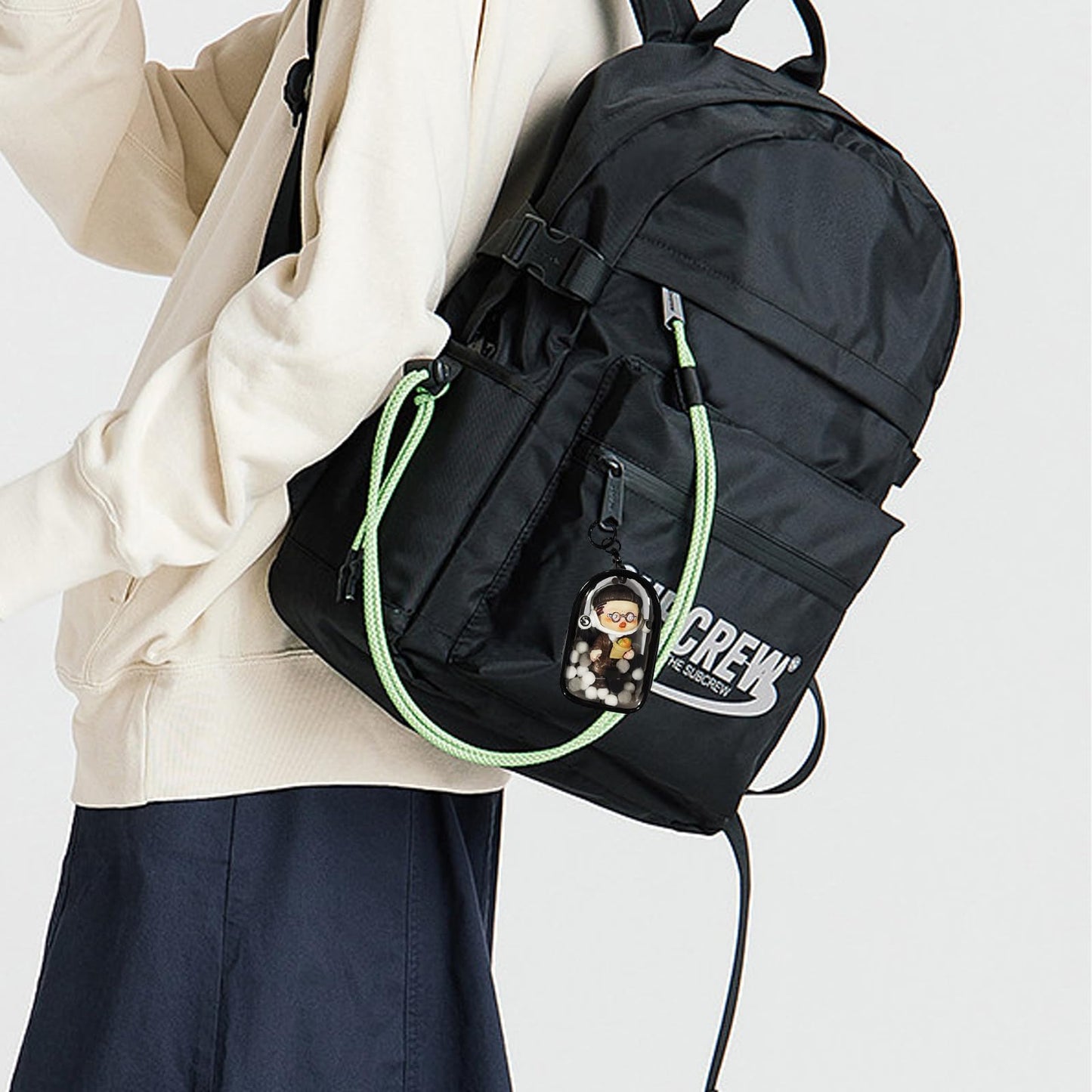 Clear Figures Display Bag, Portable Figures Storage Bag With Keychain, Mini Doll Hanging Blind Box, Single Zipper Closure Dustpr