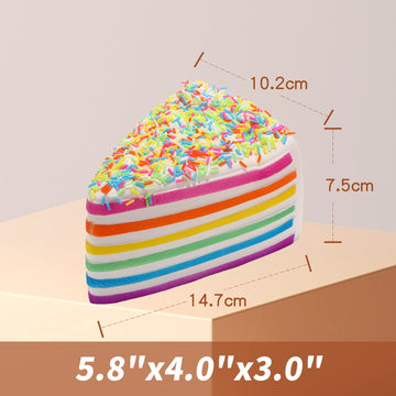 Anboor 5.8 Inches Squishies Cake Rainbow Jumbo Slow Rising Kawaii Scented Cheese Squishies Valentines Day Stress Relief Kid'S Toys