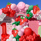 Strawberry Party Decoration Balloon Garland Arch Kit, 143Pcs Red Pink Balloons Strawberry Foil Balloons For Sweet One Boy Girl B