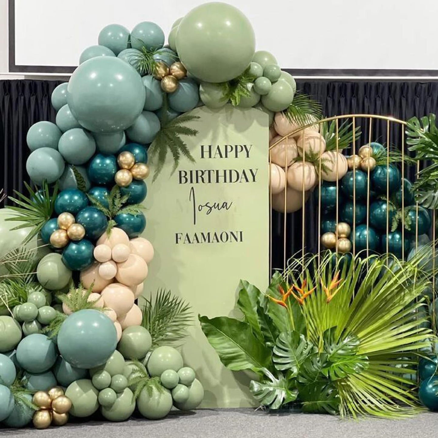 Sage Green Balloons 50Pcs, Double Stuffed Olive Green Latex Helium Balloons, Eucalyptus Avocado Green Party Balloons Retro Green
