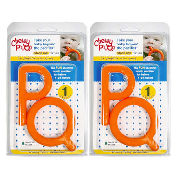 Chewy Tubes Chewy Tubes P' and Q' - Pack of 2, Phthalate Free, Lead Free, Orange, 4 Count